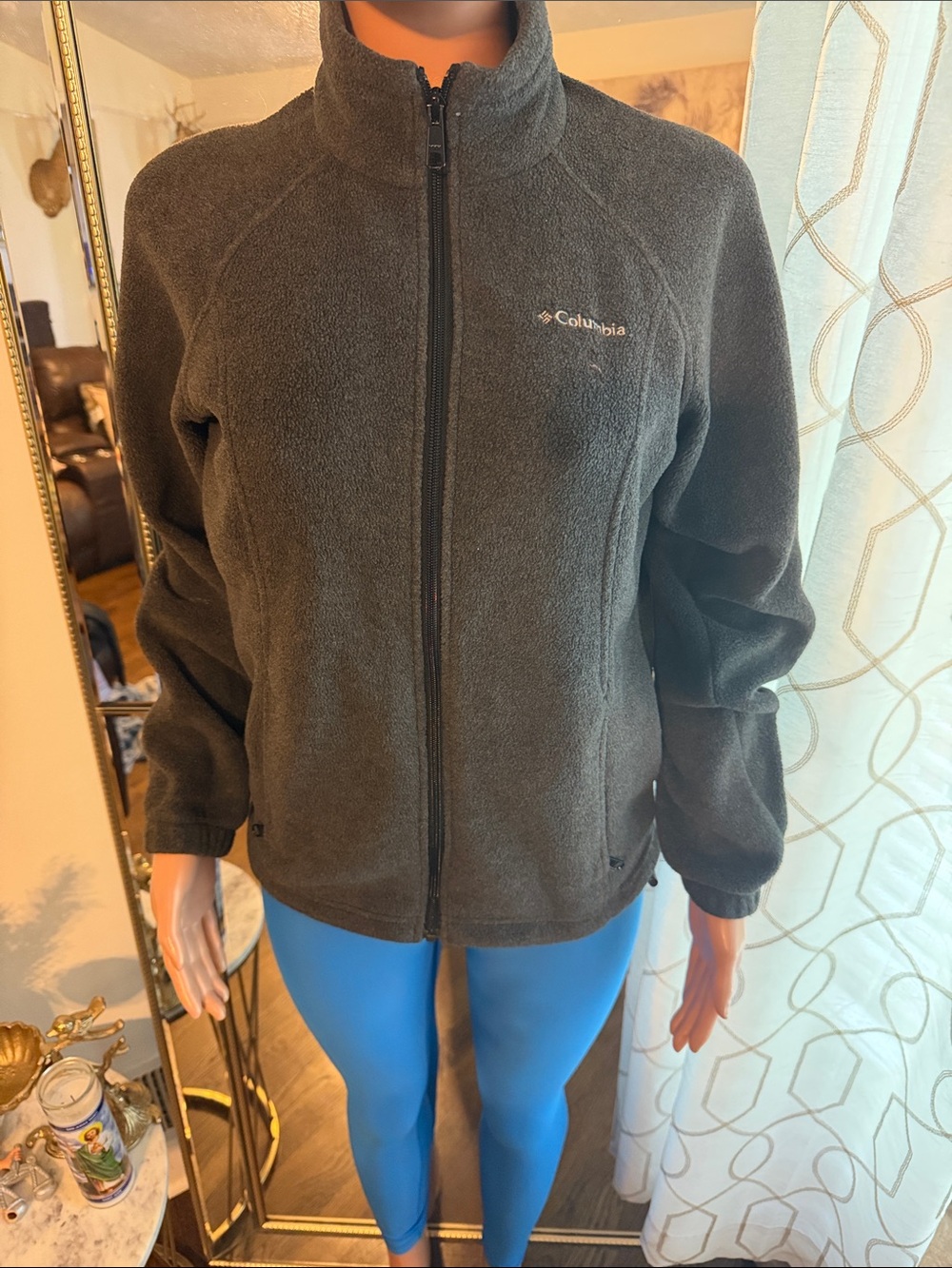 Columbia Women's Charcoal Full-Zip Teddy Fleece Jacket